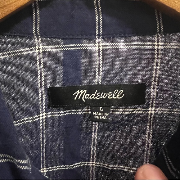 Madewell Navy and White Casual Button Down Shirt, Women’s Large - Picture 3 of 6